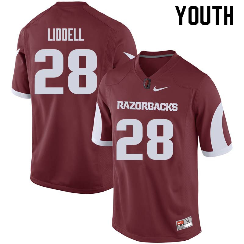 Youth #28 Josh Liddell Arkansas Razorback College Football Jerseys Sale-Cardinal